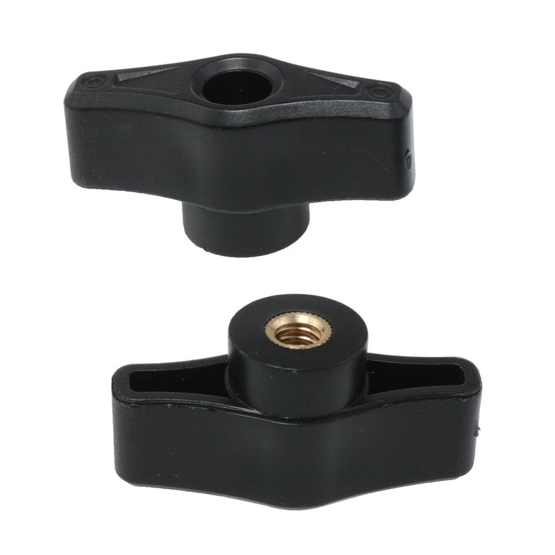 yukata 6 PCS Black Thru Knobs Plastic and Stainless Steel 1/4inch knobs Wing nut knob Clamping Nuts Threaded knob t Track Accessories for lathes, Machinery, Instrumentation - Image 4
